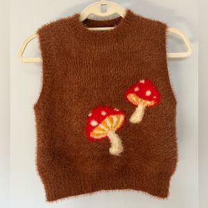Cute Sleeveless Mushroom Sweater.
